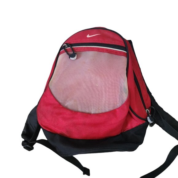 Vintage Nike Y2K USA Backpack Bag Red Sheer Mesh 2007 10" x 11" - Picture 1 of 6